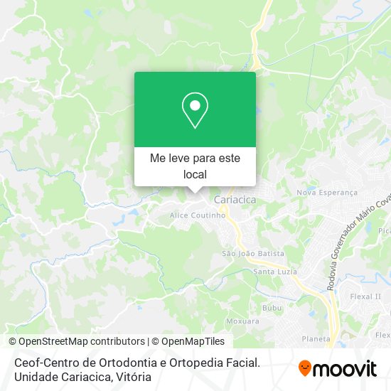Ceof-Centro de Ortodontia e Ortopedia Facial. Unidade Cariacica mapa