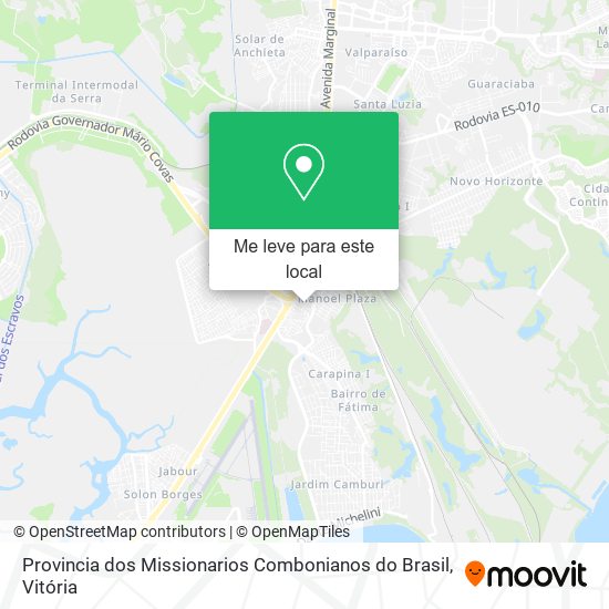 Provincia dos Missionarios Combonianos do Brasil mapa
