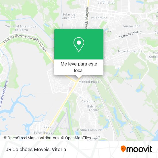 JR Colchões Móveis mapa