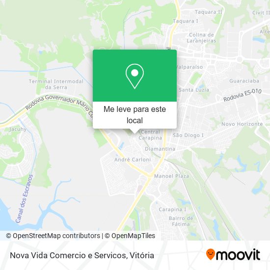 Nova Vida Comercio e Servicos mapa