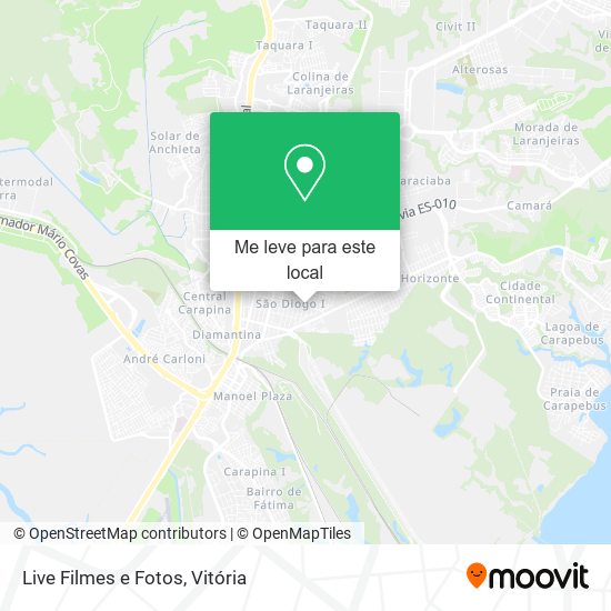 Live Filmes e Fotos mapa