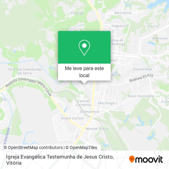 Igreja Evangélica Testemunha de Jesus Cristo mapa