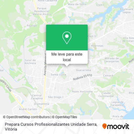 Prepara Cursos Profissionalizantes Unidade Serra mapa
