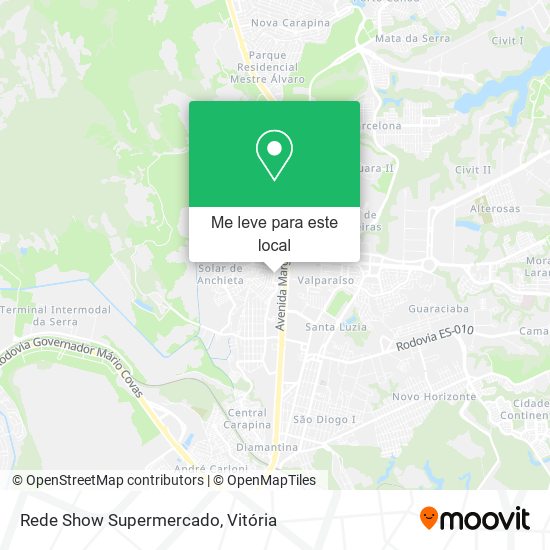 Rede Show Supermercado mapa