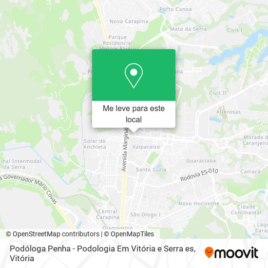 Podóloga Penha - Podologia Em Vitória e Serra es mapa