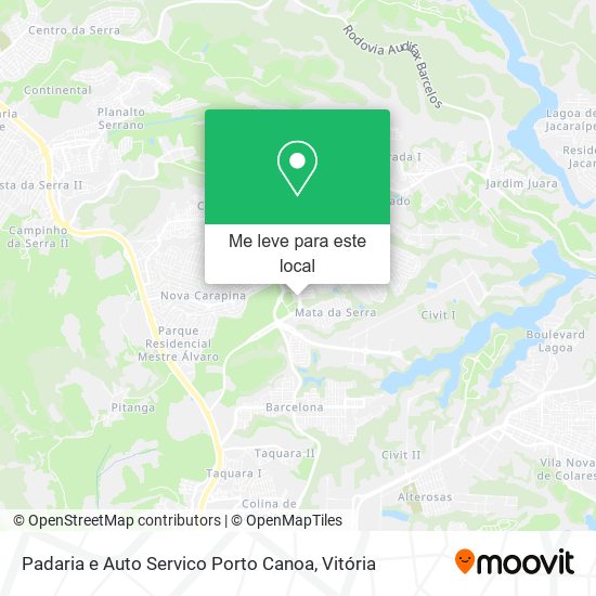 Padaria e Auto Servico Porto Canoa mapa