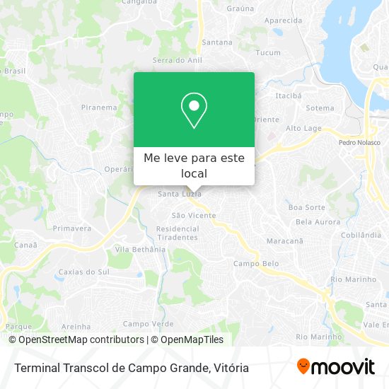 Terminal Transcol de Campo Grande mapa