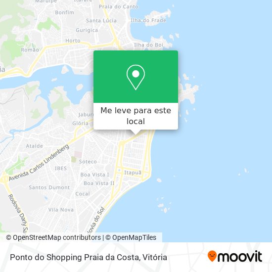 Ponto do Shopping Praia da Costa mapa
