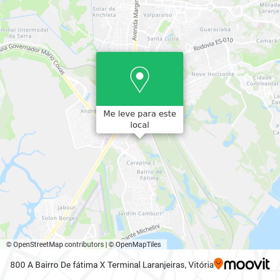 800 A Bairro De fátima X Terminal Laranjeiras mapa