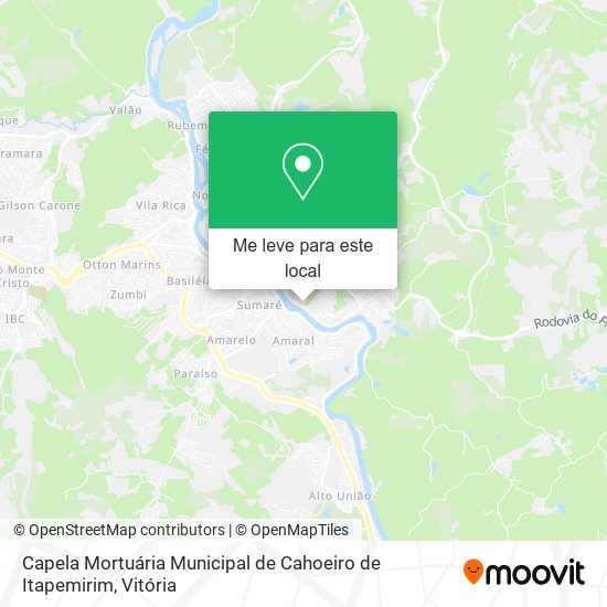 Capela Mortuária Municipal de Cahoeiro de Itapemirim mapa