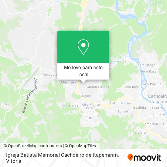 Igreja Batista Memorial Cachoeiro de Itapemirim mapa