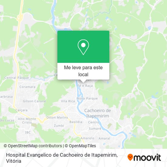 Hospital Evangelico de Cachoeiro de Itapemirim mapa