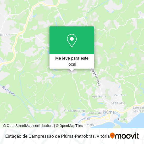 Estação de Campressão de Piúma-Petrobrás mapa