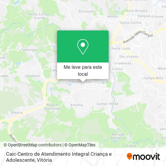 Caic-Centro de Atendimento Integral Criança e Adolescente mapa