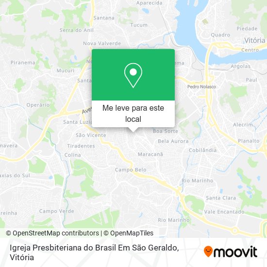 Igreja Presbiteriana do Brasil Em São Geraldo mapa