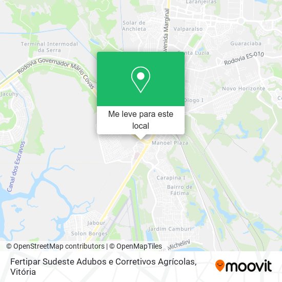 Fertipar Sudeste Adubos e Corretivos Agrícolas mapa