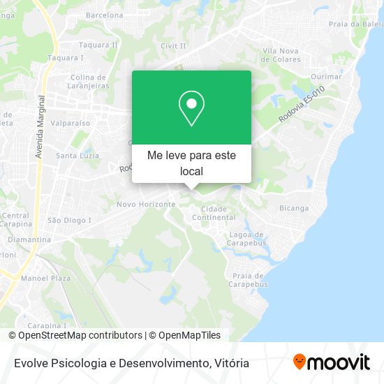 Evolve Psicologia e Desenvolvimento mapa