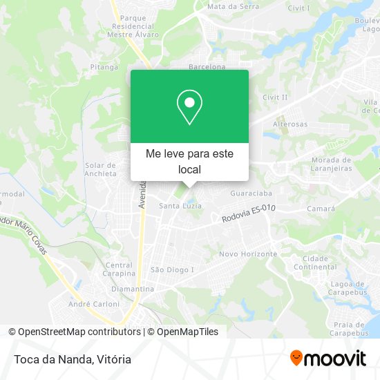 Toca da Nanda mapa