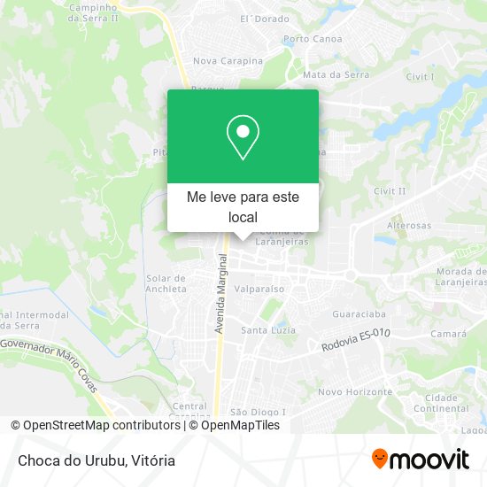 Choca do Urubu mapa