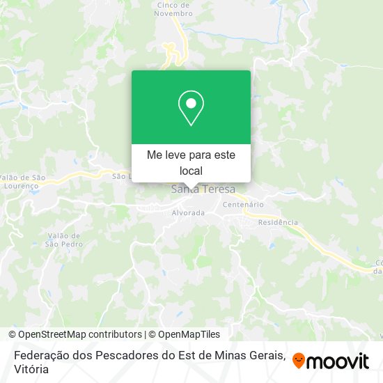Federação dos Pescadores do Est de Minas Gerais mapa