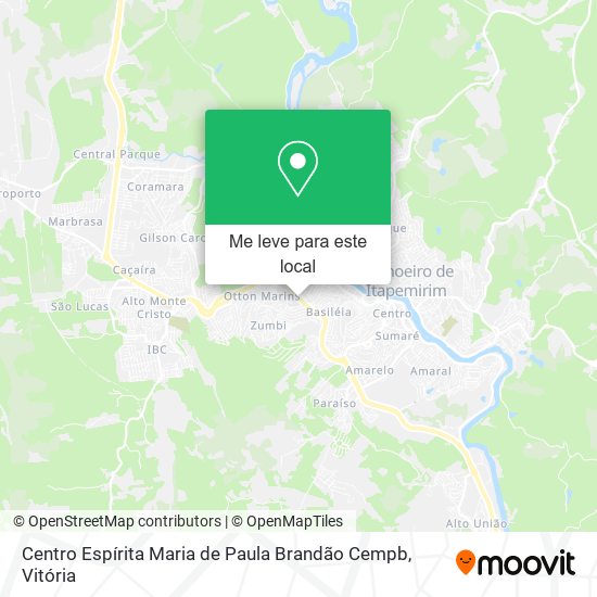 Centro Espírita Maria de Paula Brandão Cempb mapa