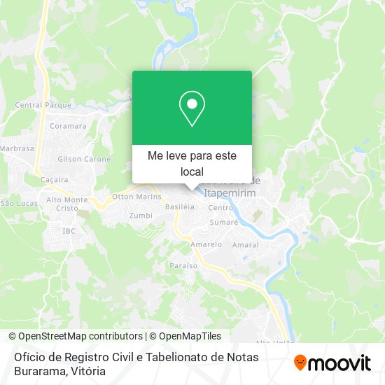 Ofício de Registro Civil e Tabelionato de Notas Burarama mapa