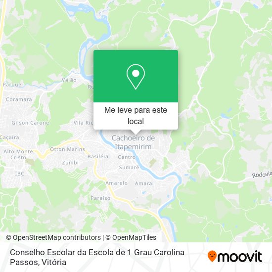 Conselho Escolar da Escola de 1 Grau Carolina Passos mapa