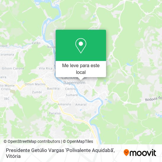 Presidente Getúlio Vargas 'Polivalente Aquidabã' mapa