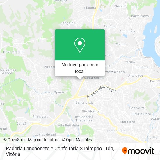 Padaria Lanchonete e Confeitaria Supimpao Ltda mapa