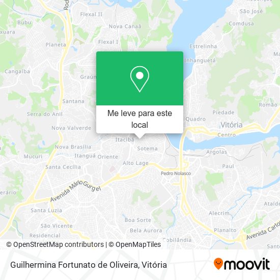 Guilhermina Fortunato de Oliveira mapa