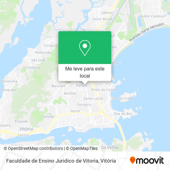 Faculdade de Ensino Juridico de Vitoria mapa