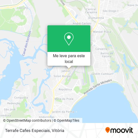 Terrafe Cafes Especiais mapa