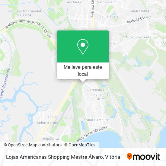 Lojas Americanas Shopping Mestre Álvaro mapa