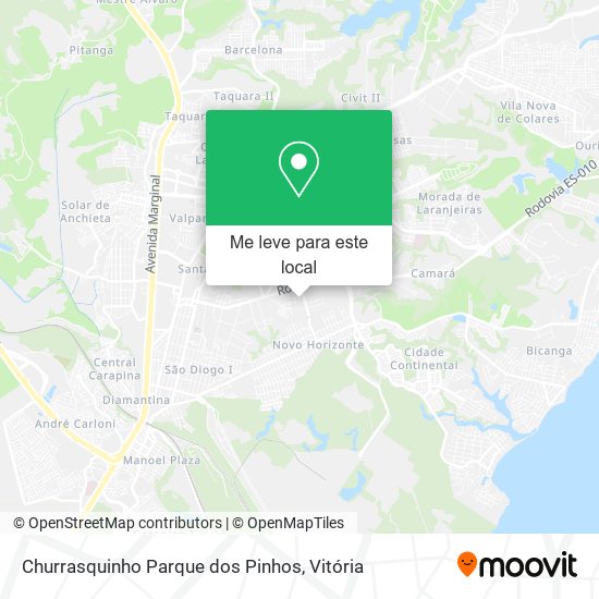Churrasquinho Parque dos Pinhos mapa