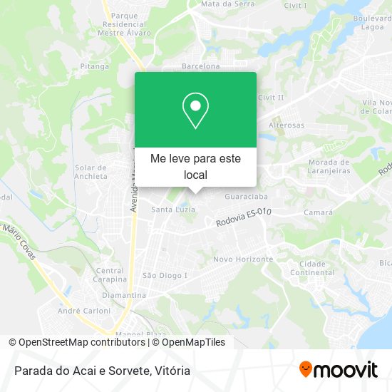 Parada do Acai e Sorvete mapa