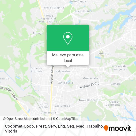 Coopmet-Coop. Prest. Serv. Eng. Seg. Med. Trabalho mapa