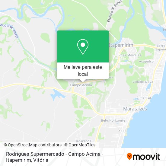 Rodrigues Supermercado - Campo Acima - Itapemirim mapa