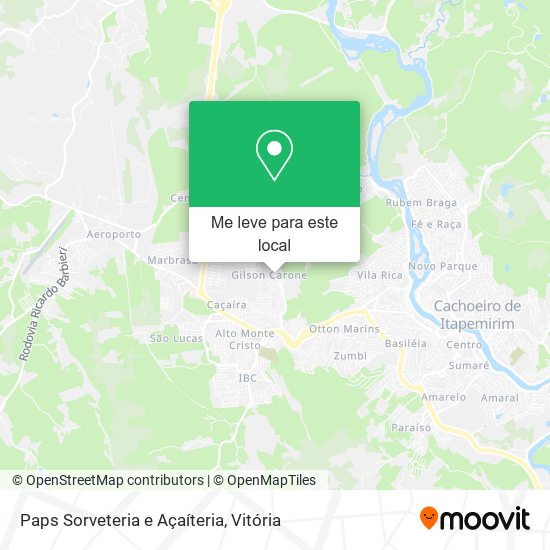 Paps Sorveteria e Açaíteria mapa