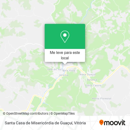 Santa Casa de Misericórdia de Guaçuí mapa