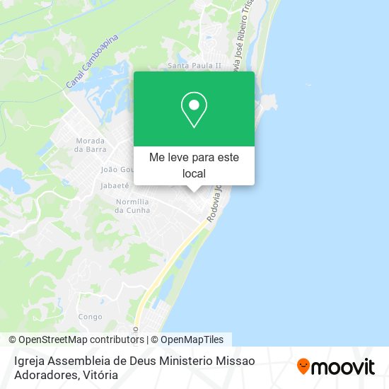 Igreja Assembleia de Deus Ministerio Missao Adoradores mapa