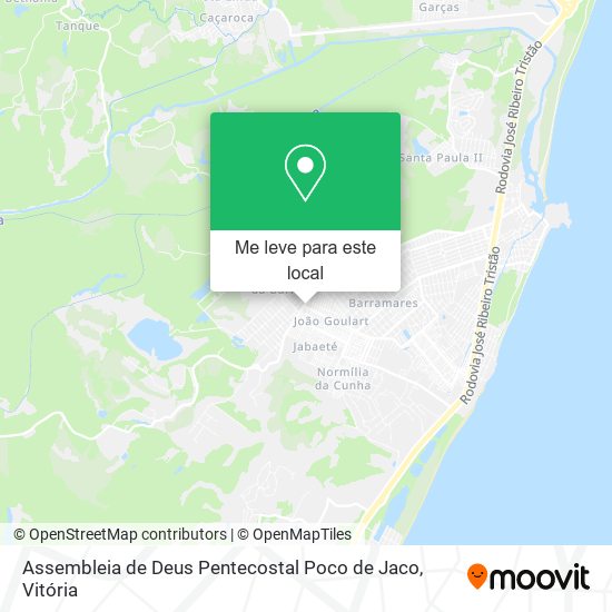 Assembleia de Deus Pentecostal Poco de Jaco mapa