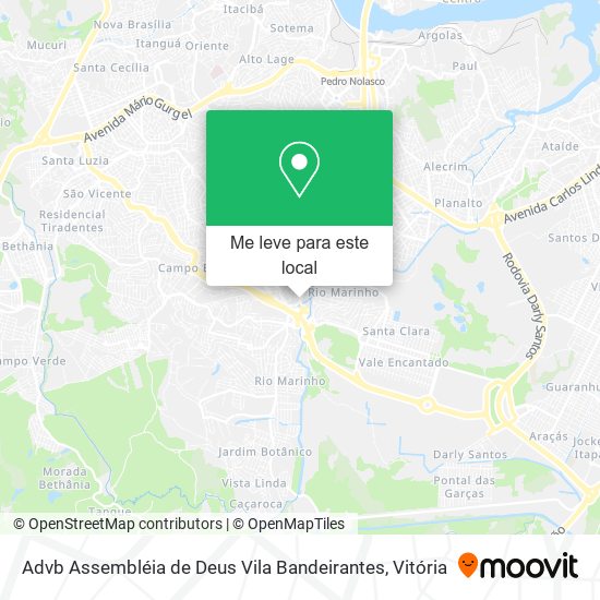 Advb Assembléia de Deus Vila Bandeirantes mapa