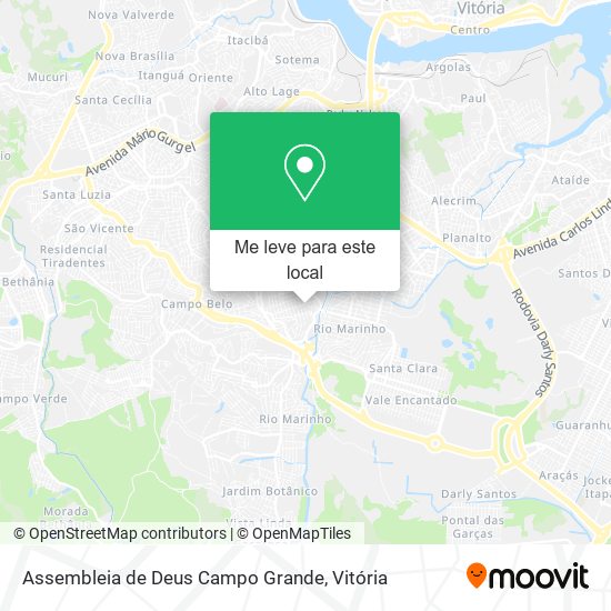 Assembleia de Deus Campo Grande mapa