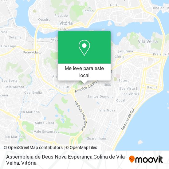 Assembleia de Deus Nova Esperança,Colina de Vila Velha mapa