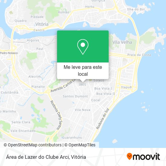 Área de Lazer do Clube Arci mapa