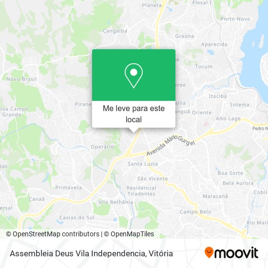 Assembleia Deus Vila Independencia mapa