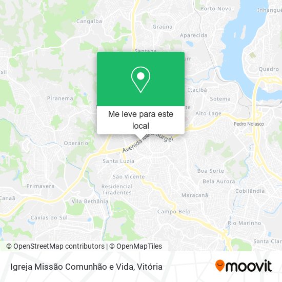 Igreja Missão Comunhão e Vida mapa