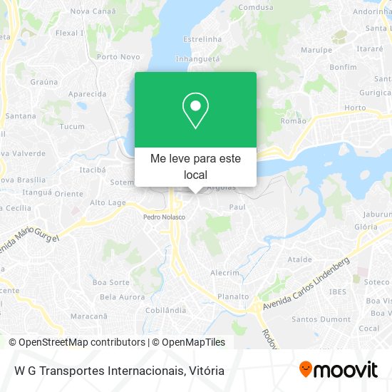 W G Transportes Internacionais mapa