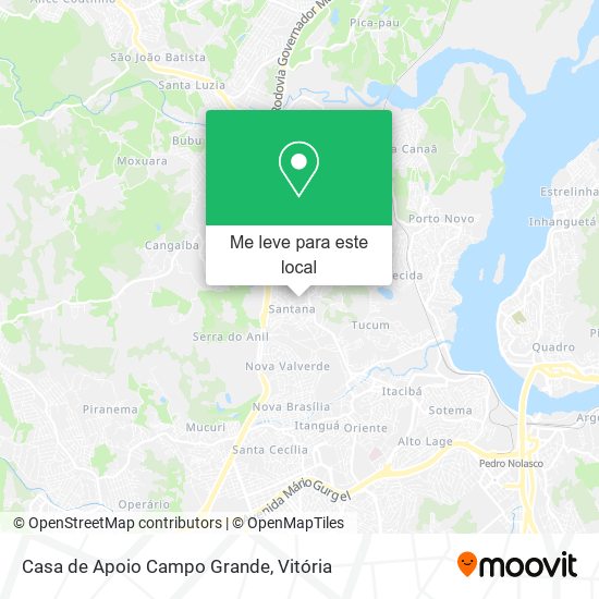 Casa de Apoio Campo Grande mapa