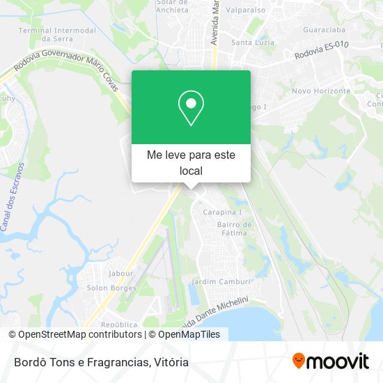 Bordô Tons e Fragrancias mapa